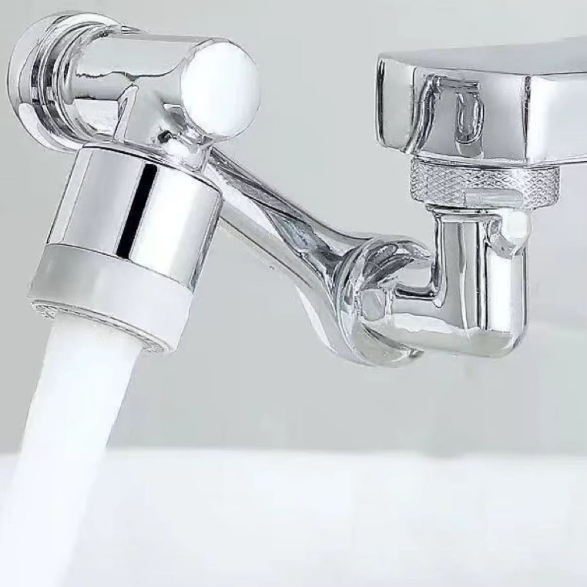 AquaTwist™ 1080° Rotating Faucet Sprayer – Universal Metal Tap Extender with Aerator Nozzle & 22/24mm Adaptor