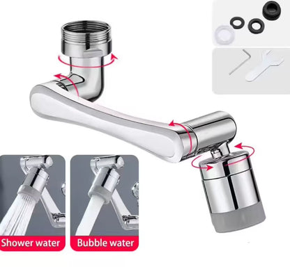 AquaTwist™ 1080° Rotating Faucet Sprayer – Universal Metal Tap Extender with Aerator Nozzle & 22/24mm Adaptor