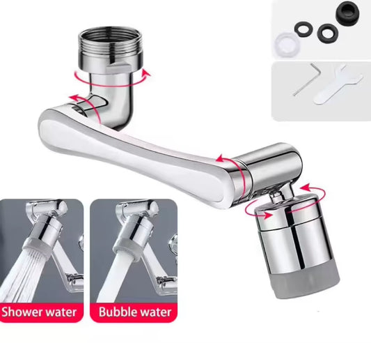 AquaTwist™ 1080° Rotating Faucet Sprayer – Universal Metal Tap Extender with Aerator Nozzle & 22/24mm Adaptor