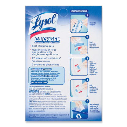 LYSOL Click Gel Automatic Toilet Bowl Cleaner, Ocean Fresh, 6/Box, 4 Boxes/Carton