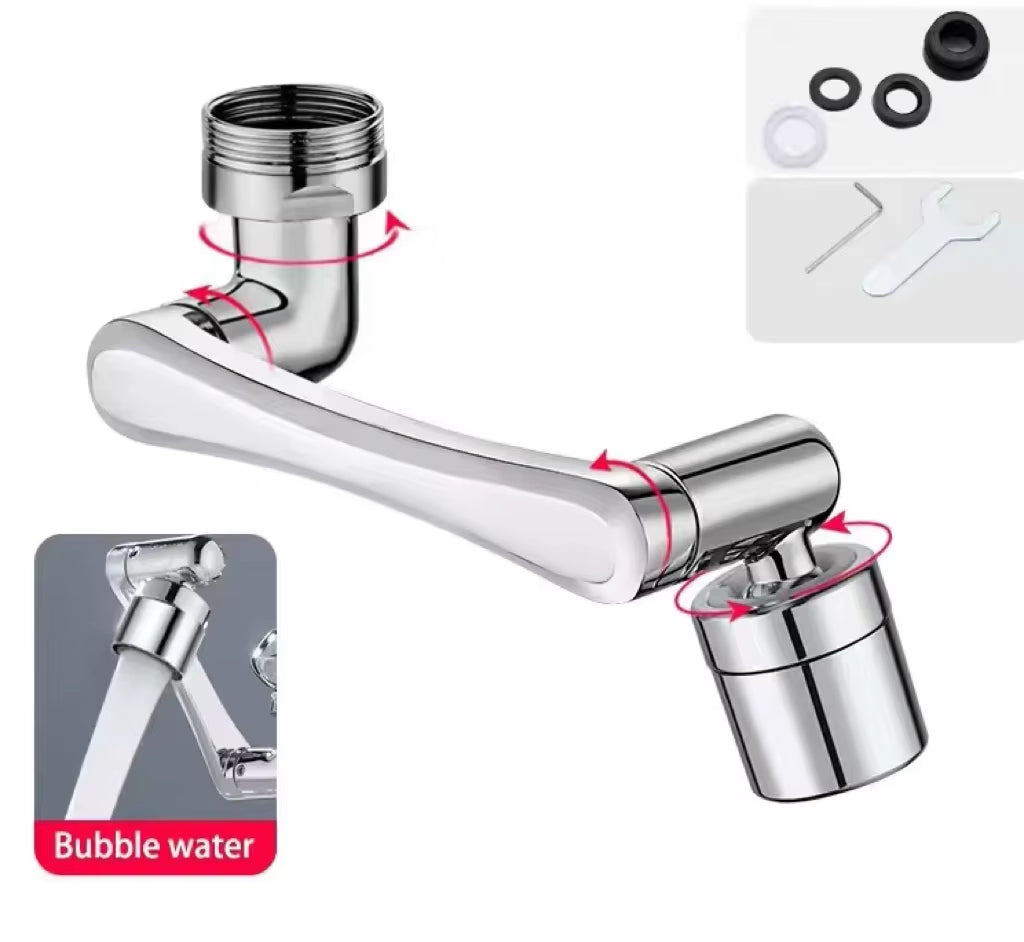 AquaTwist™ 1080° Rotating Faucet Sprayer – Universal Metal Tap Extender with Aerator Nozzle & 22/24mm Adaptor