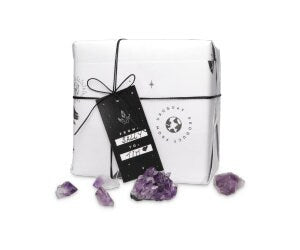 Deep Purple Natural Amethyst Geode With Metal Display Stand